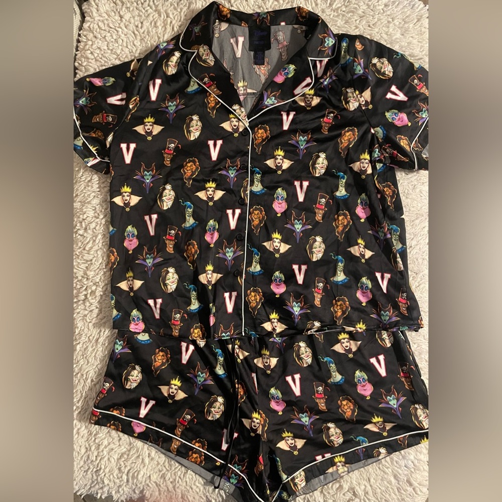 Disney Black Villain Print Pajama Set - Picture 2 of 11